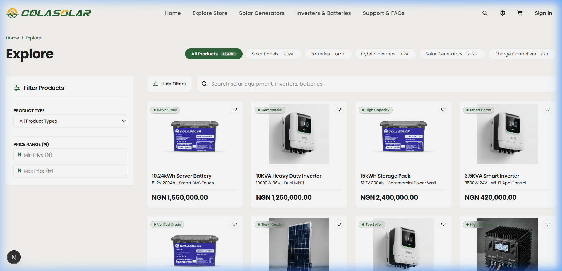Product Catalog & Technical Filtering Interface